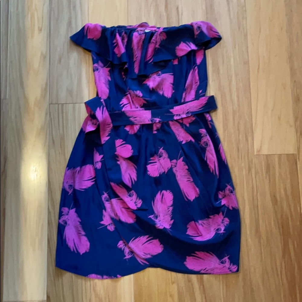 Ananda Uprichard Navy and link strapless dress